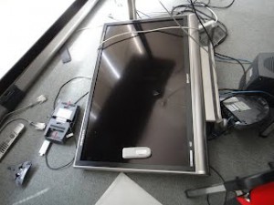 Large LCD for TV meeting system was broken. 